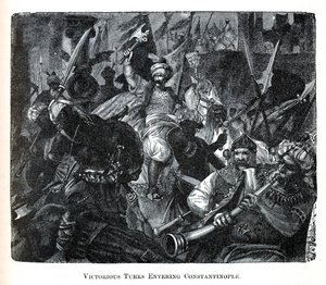Siegreiche Türken betreten Konstantinopel, 1882 von Unbekannt
