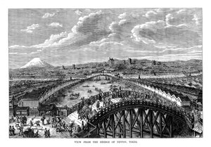 Blick von der Brücke von Nippon, Tokio, Japan, 1877 von Unbekannt