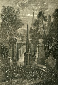 Ansicht auf den Highgate Cemetery, ca. 1876