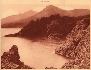 Blick auf den Aurelius-Gipfel und Cap Roux, Le Trayas, 1930 von Unbekannt