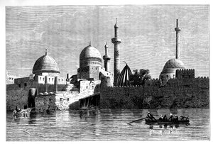 Blick auf Mossul vom Tigris, Irak, ca. 1890