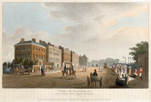 Blick auf Piccadilly vom Hyde Park Corner Turnpike, London, 1810 von Unbekannt