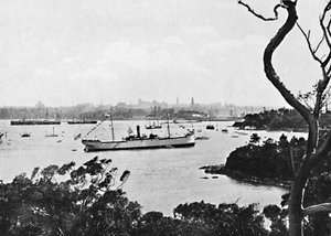 Blick auf den Hafen von Sydney von der Nordküste, Nr. 2, ca. 1900
