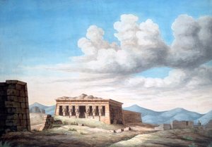 Ansicht eines ägyptischen Tempels, Dendera