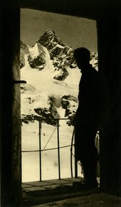 Blick auf die Schattenspitze in den Silvretta-Alpen...Wiesbadener Hütte, Partenen, Österreich, ca. 1935