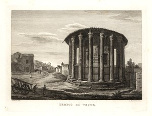 Ansicht des Tempels der Vesta, Tempio di Vesta, Rom