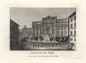 Blick auf den Trevi-Brunnen, Rom von Unbekannt