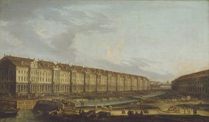 Ansicht des Zwölf-Kollegien-Gebäudes in Sankt Petersburg, Mitte des 18. Jahrhunderts von Unbekannt