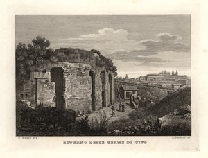 Ansicht des Äußeren der Thermen des Titus, Thermae Titi, Terme di Tito von Unbekannt