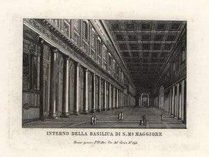 Ansicht des Inneren der Basilika Santa Maria Maggiore, Kirche von Santa Maria Maggiore, Rom von Unbekannt