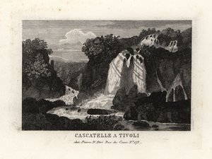 Ansicht der Wasserfälle von Tivoli, Italien von Unbekannt