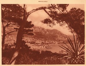 Ansicht von Monte-Carlo von Monaco aus, 1930 von Unbekannt