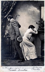 Vintage französische Postkarte, ca. 1900 von Unbekannt
