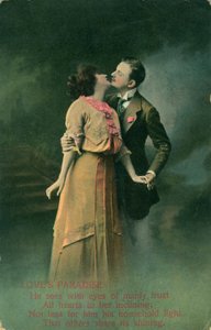 Vintage romantische Postkarte von Unbekannt