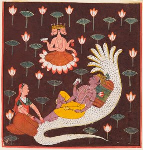 Vishnu auf Ananta, der endlose Schlange, ca. 1700