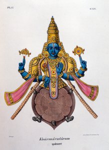 Vishnu, einer der Götter der hinduistischen Trinität Trimurti, 1828