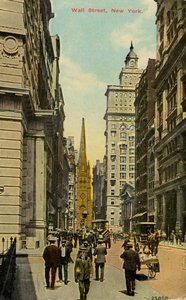 Wall Street, New York City, New York, USA, ca. 1890-ca. 1909