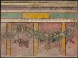 Wandmalerei von der Westwand des Raums L der Villa von P. Fannius Synistor