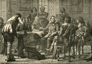 Wallenstein und Tilly halten Kriegsrat, 1626, 1890