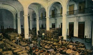 Lagerhaus für Tabakblätter, Havanna, Kuba, um 1910er Jahre
