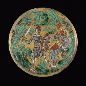 Krieger kämpft gegen einen Drachen, um 1170-1180 von Unbekannt