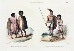 Krieger von Shouraki und Bewohner von Houa Houa, Neuseeland von Unbekannt