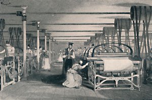 Weben mit Kraftwebstühlen, 1835, 1904