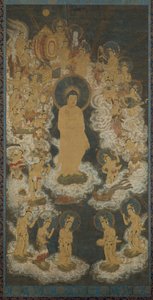 Willkommener Abstieg von Amida und Bodhisattvas, Ende 14. Jahrhundert von Unbekannt