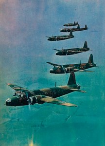 Wellington-Bomber in Formation, 1940