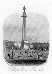 Wellington-Säule, Liverpool, 1864 von Unbekannt