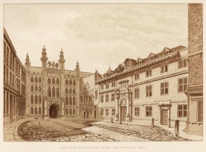 Westansicht der Guildhall Chapel und Blackwell Hall, City of London, 1886