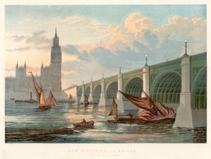 Westminster Bridge, London, Blick von der Südbank der Themse, 1858 von Unbekannt
