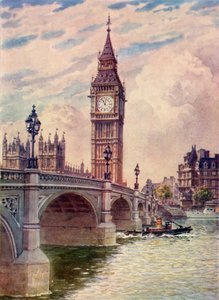 Westminster Bridge und Big Ben, ca. 1948 von Unbekannt