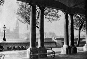 Westminster Bridge und Big Ben von der Terrasse des St. Thomas Hospitals, 1926-1927 von Unbekannt