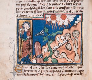 Wenn er sich erhebt, um die Erde beben zu lassen... Miniatur aus: Apokalypse des heiligen Johannes, ca. 1320 von Unbekannt