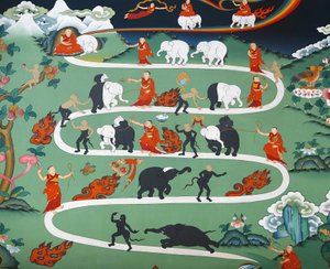 Weißer Elefantenschwanz im Kopan-Kloster, Kathmandu, Nepal von Unbekannt