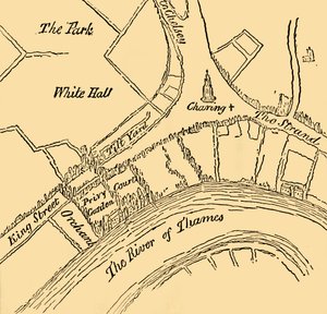 Whitehall in der Regierungszeit von Heinrich VIII., 1881