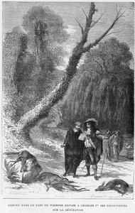 William Harvey, englischer Arzt, im Windsor Park, 17. Jahrhundert 1870