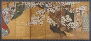 Windschutz und Kirschbaum, Edo-Periode, 1615-1868
