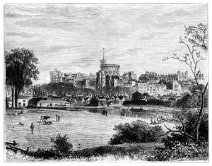 Schloss Windsor von Brocas Meadows, ca. 1888 von Unbekannt