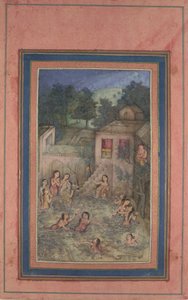 Frauen baden im Mondlicht, Folio aus dem Davis-Album von Unbekannt