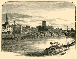 Worcester, von der Eisenbahnbrücke, 1898 von Unbekannt