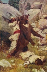 Kampf mit einem Bären, ca. 1912