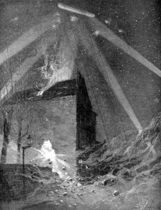 Zeppelinangriff auf die Vororte von Paris, Erster Weltkrieg, 1915 von Unbekannt