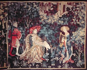 Das Konzert, Wandteppich aus Arras, 1420 von Unbekannt Unbekannt