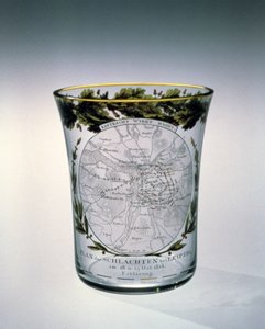 Geblasener, gefärbter und emaillierter Becher, dekoriert von Samuel Mohn, 1813-14 von Unbekannt Unbekannt