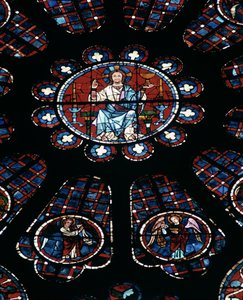 Christus in Majestät; südliches Rosenfenster, ca. 1226