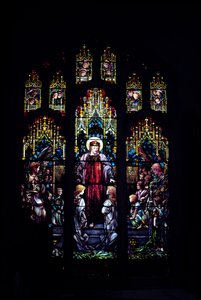 Christus mit kleinen Kindern von Tiffany (1902, ganzes Fenster) von Unbekannt Unbekannt