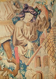 Detail aus einem der Devonshire Jagdteppiche, Arras 1425-50 von Unbekannt Unbekannt