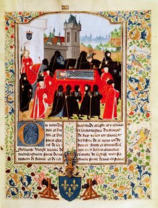 Fr 2691 f.11 Beerdigung von Karl VI. von Frankreich im Jahr 1422 mit dem Herzog von Bedford als Haupttrauergast und Mitgliedern des Pariser Parlaments